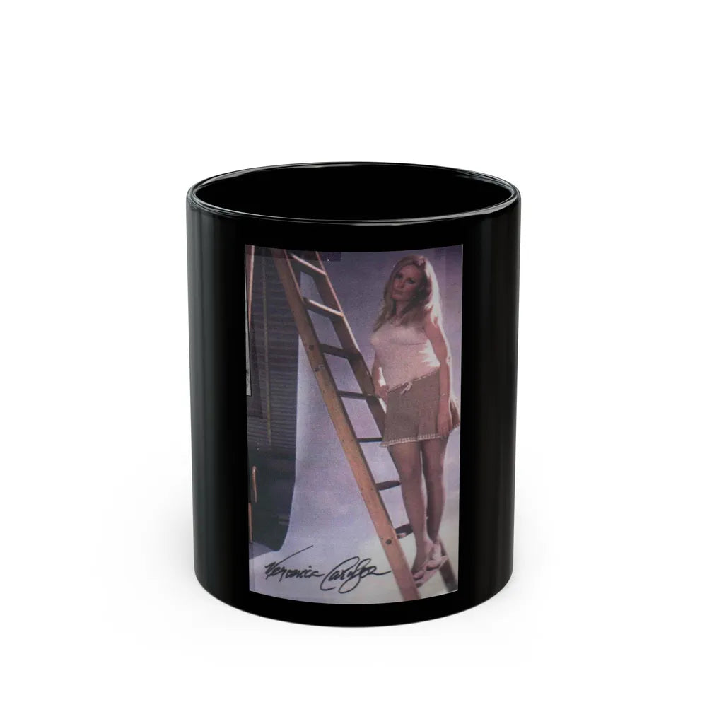 Veronica Carlson #41 (Vintage Female Icon) Black Coffee Mug-11oz-Go Mug Yourself