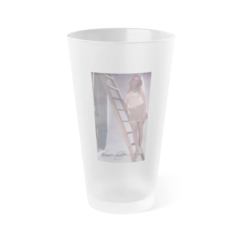 Veronica Carlson #41 (Vintage Female Icon) Frosted Pint Glass 16oz-16oz-Frosted-Go Mug Yourself