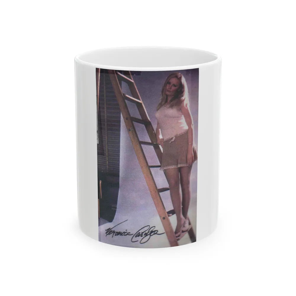 Veronica Carlson #41 (Vintage Female Icon) White Coffee Mug-11oz-Go Mug Yourself