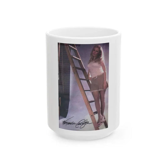 Veronica Carlson #41 (Vintage Female Icon) White Coffee Mug 15oz - Go Mug Yourself
