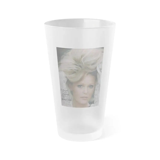 Veronica Carlson #42 (Vintage Female Icon) Frosted Pint Glass 16oz 16oz Frosted - Go Mug Yourself