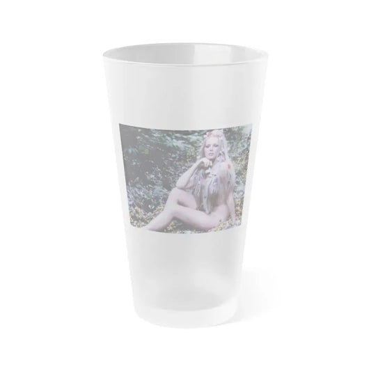 Veronica Carlson #43 (Vintage Female Icon) Frosted Pint Glass 16oz 16oz Frosted - Go Mug Yourself