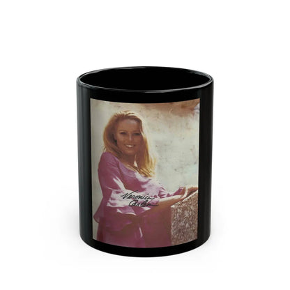 Veronica Carlson #44 (Vintage Female Icon) Black Coffee Mug-11oz-Go Mug Yourself