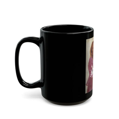 Veronica Carlson #44 (Vintage Female Icon) Black Coffee Mug-Go Mug Yourself