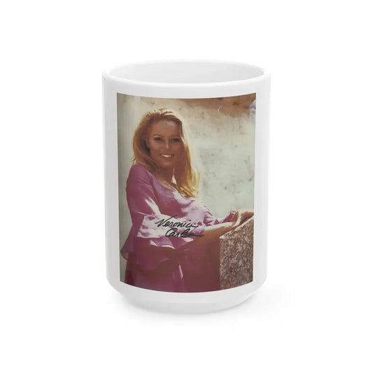 Veronica Carlson #44 (Vintage Female Icon) White Coffee Mug 15oz - Go Mug Yourself