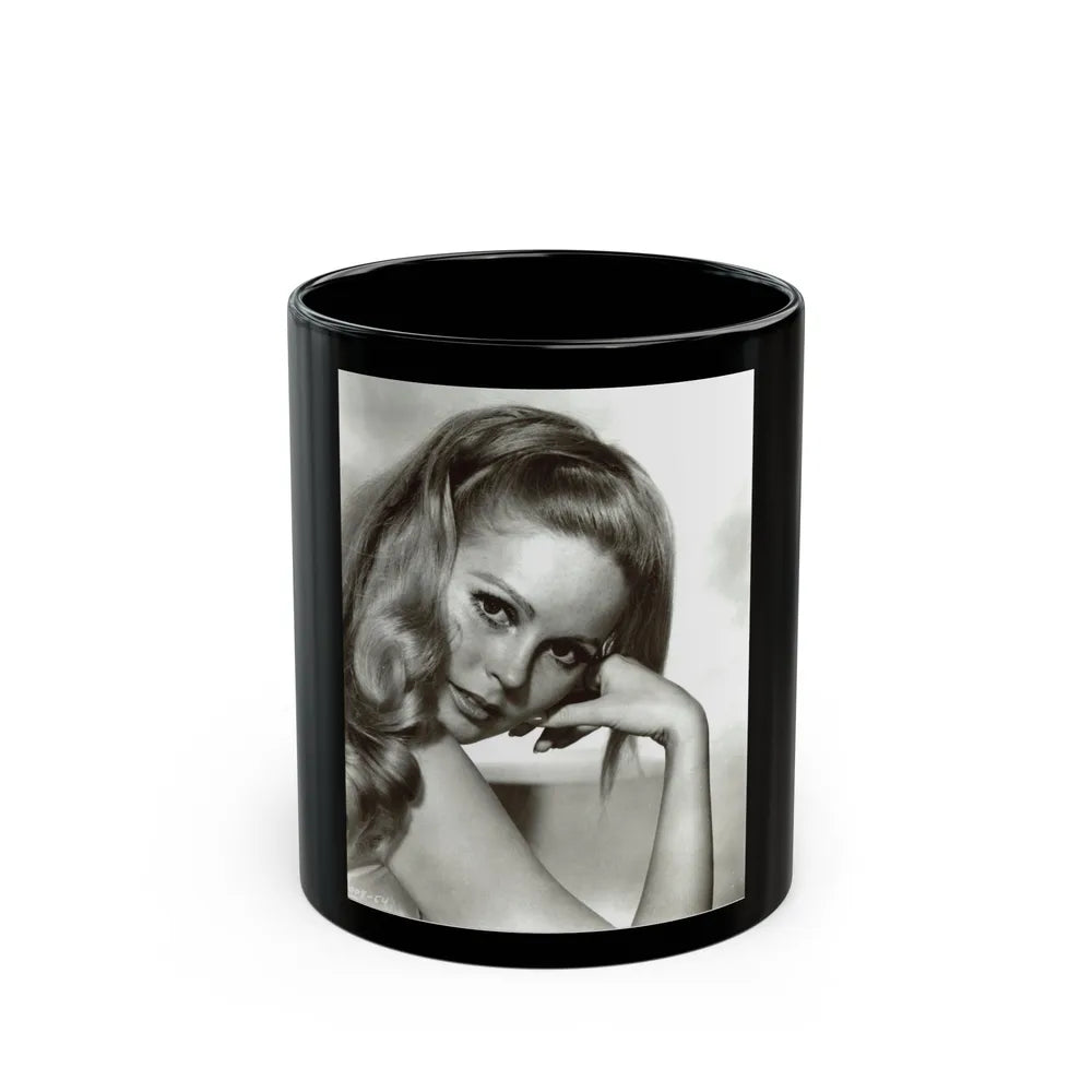 Veronica Carlson #46 (Vintage Female Icon) Black Coffee Mug-11oz-Go Mug Yourself