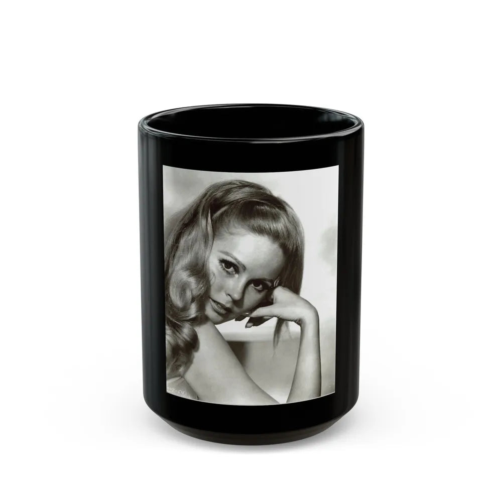 Veronica Carlson #46 (Vintage Female Icon) Black Coffee Mug-15oz-Go Mug Yourself