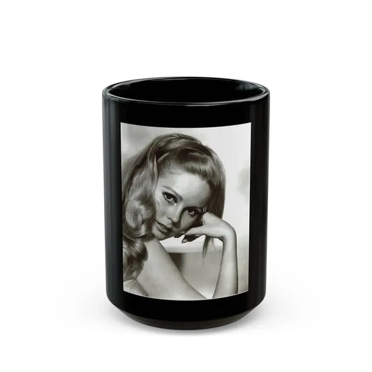 Veronica Carlson #46 (Vintage Female Icon) Black Coffee Mug 15oz - Go Mug Yourself