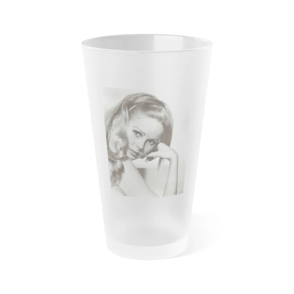 Veronica Carlson #46 (Vintage Female Icon) Frosted Pint Glass 16oz-16oz-Frosted-Go Mug Yourself