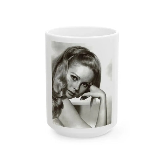 Veronica Carlson #46 (Vintage Female Icon) White Coffee Mug 15oz - Go Mug Yourself
