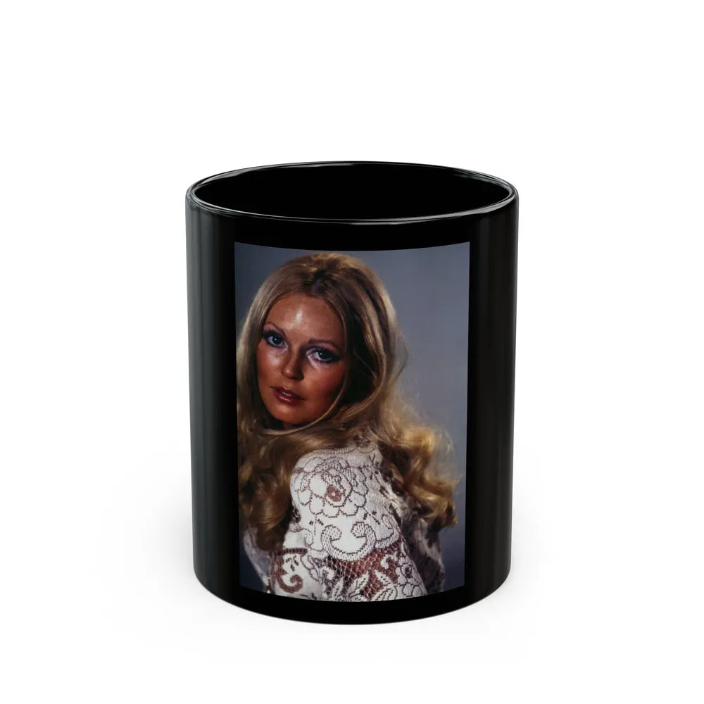 Veronica Carlson #471 (Vintage Female Icon) Black Coffee Mug-11oz-Go Mug Yourself