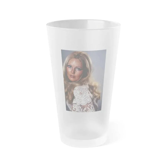 Veronica Carlson #471 (Vintage Female Icon) Frosted Pint Glass 16oz 16oz Frosted - Go Mug Yourself