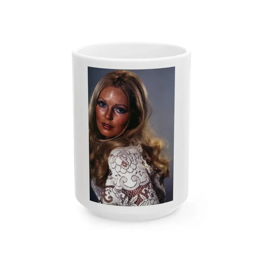 Veronica Carlson #471 (Vintage Female Icon) White Coffee Mug 15oz - Go Mug Yourself