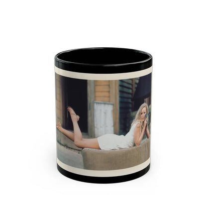 Veronica Carlson #58 (Vintage Female Icon) Black Coffee Mug-11oz-Go Mug Yourself