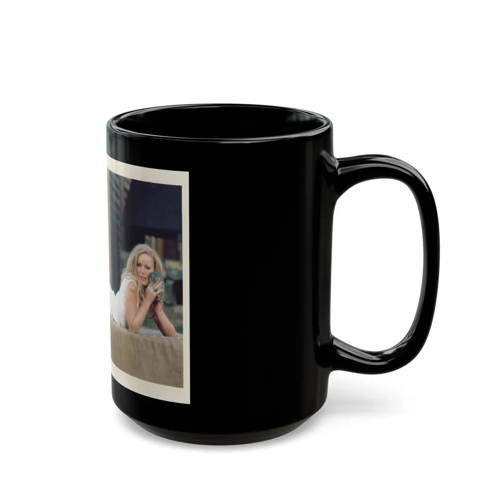 Veronica Carlson #58 (Vintage Female Icon) Black Coffee Mug-Go Mug Yourself