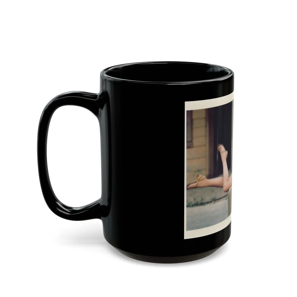 Veronica Carlson #58 (Vintage Female Icon) Black Coffee Mug-Go Mug Yourself