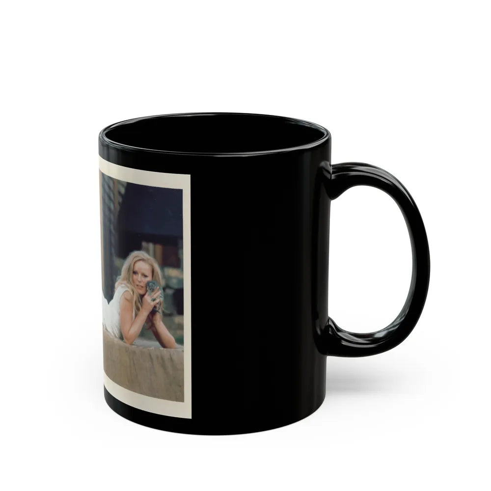 Veronica Carlson #58 (Vintage Female Icon) Black Coffee Mug-Go Mug Yourself