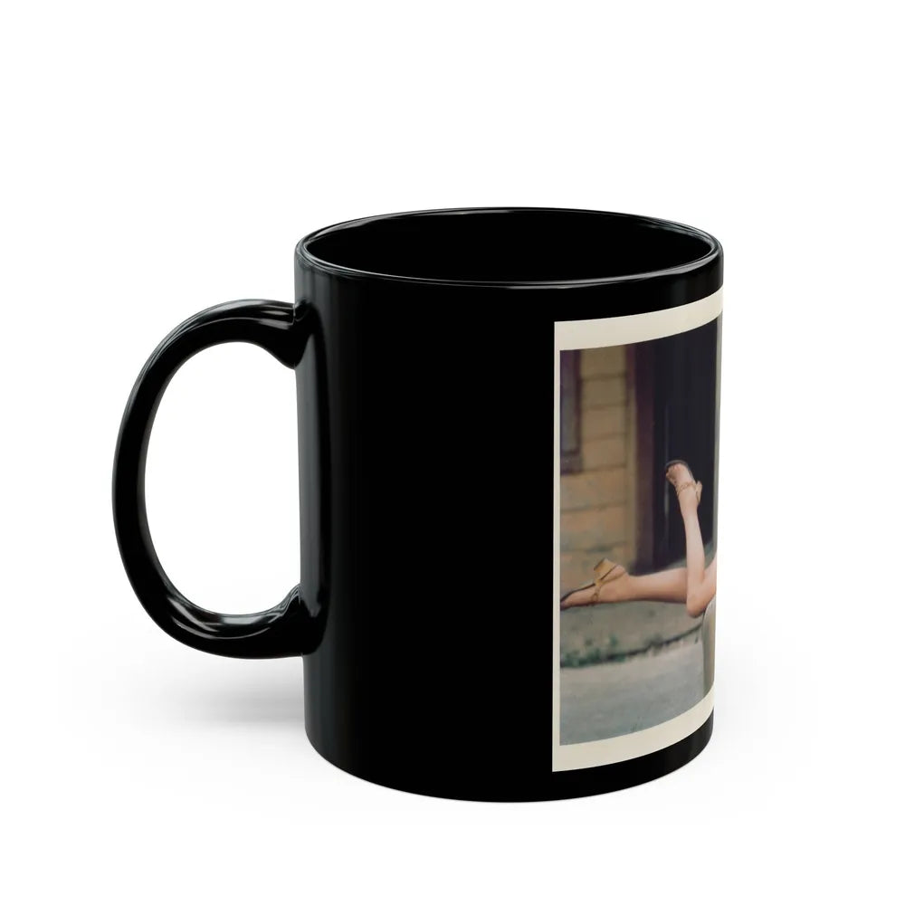 Veronica Carlson #58 (Vintage Female Icon) Black Coffee Mug-Go Mug Yourself