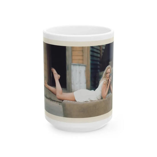 Veronica Carlson #58 (Vintage Female Icon) White Coffee Mug 15oz - Go Mug Yourself