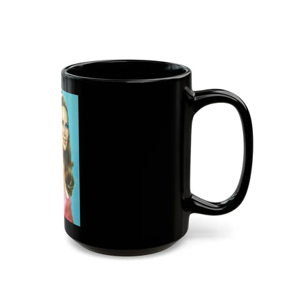 Veronica Carlson #60 (Vintage Female Icon) Black Coffee Mug-Go Mug Yourself