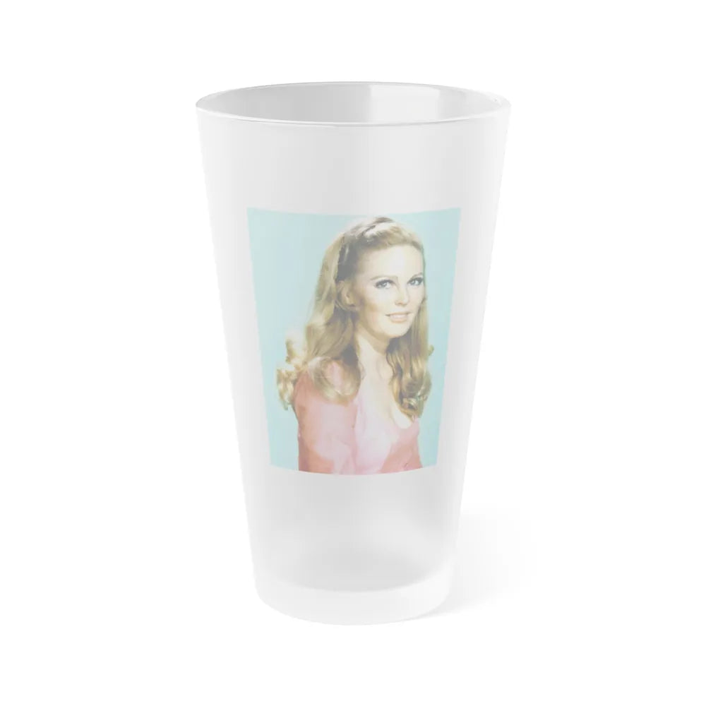 Veronica Carlson #60 (Vintage Female Icon) Frosted Pint Glass 16oz-16oz-Frosted-Go Mug Yourself