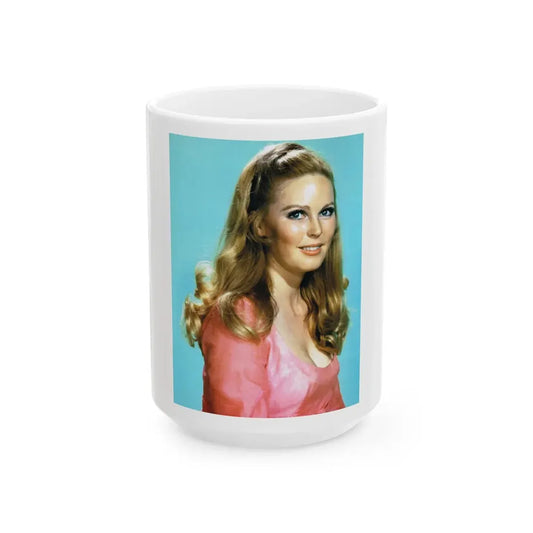 Veronica Carlson #60 (Vintage Female Icon) White Coffee Mug 15oz - Go Mug Yourself
