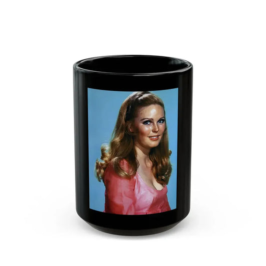 Veronica Carlson #601 (Vintage Female Icon) Black Coffee Mug 15oz - Go Mug Yourself