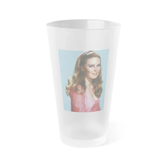 Veronica Carlson #601 (Vintage Female Icon) Frosted Pint Glass 16oz 16oz Frosted - Go Mug Yourself