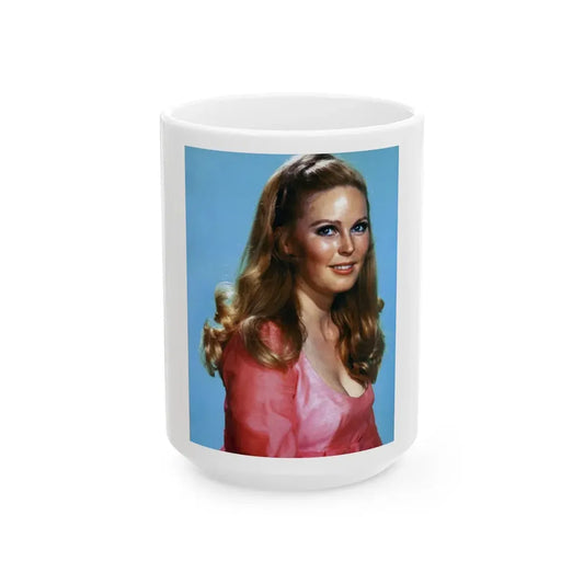 Veronica Carlson #601 (Vintage Female Icon) White Coffee Mug 15oz - Go Mug Yourself