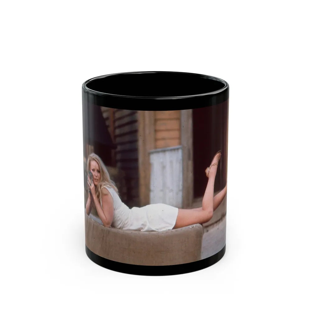 Veronica Carlson #62 (Vintage Female Icon) Black Coffee Mug-11oz-Go Mug Yourself