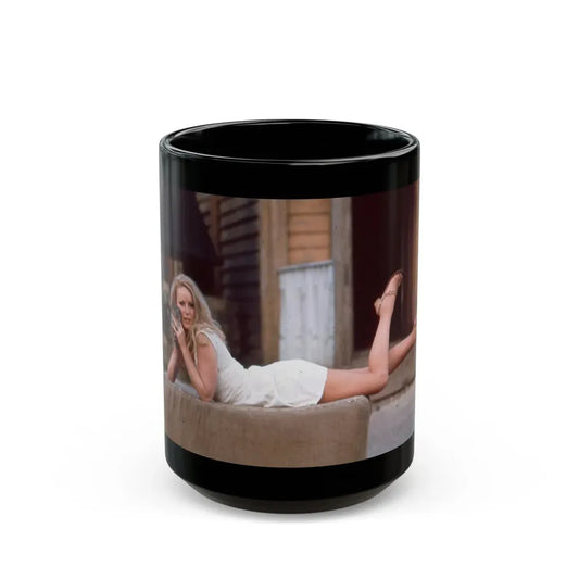 Veronica Carlson #62 (Vintage Female Icon) Black Coffee Mug 15oz - Go Mug Yourself
