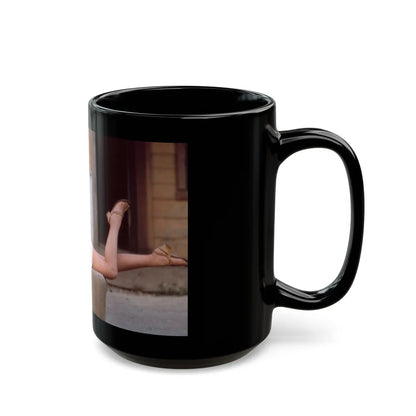 Veronica Carlson #62 (Vintage Female Icon) Black Coffee Mug-Go Mug Yourself