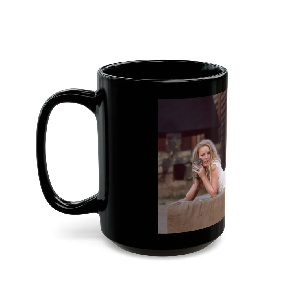 Veronica Carlson #62 (Vintage Female Icon) Black Coffee Mug-Go Mug Yourself