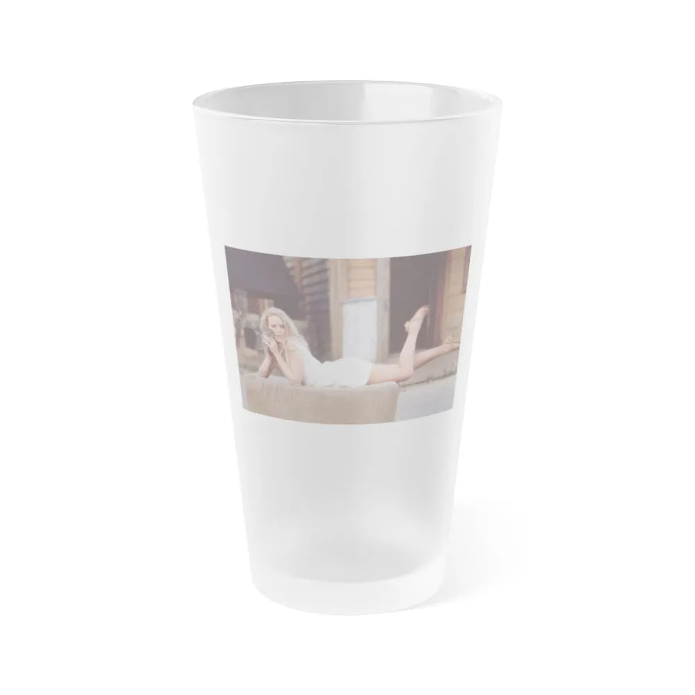 Veronica Carlson #62 (Vintage Female Icon) Frosted Pint Glass 16oz-16oz-Frosted-Go Mug Yourself