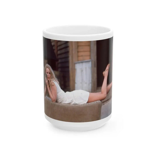 Veronica Carlson #62 (Vintage Female Icon) White Coffee Mug 15oz - Go Mug Yourself