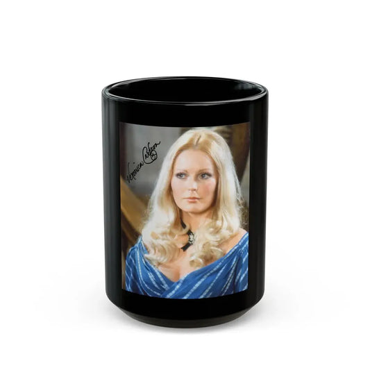 Veronica Carlson #63 (Vintage Female Icon) Black Coffee Mug 15oz - Go Mug Yourself