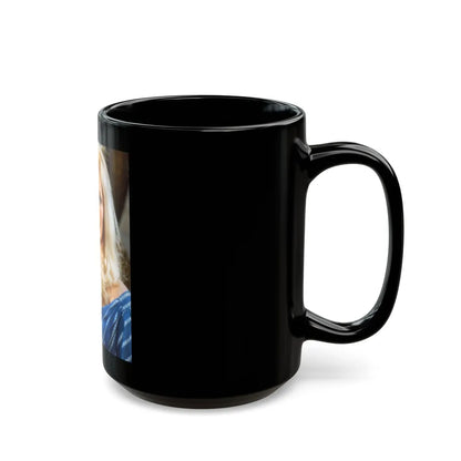 Veronica Carlson #63 (Vintage Female Icon) Black Coffee Mug-Go Mug Yourself