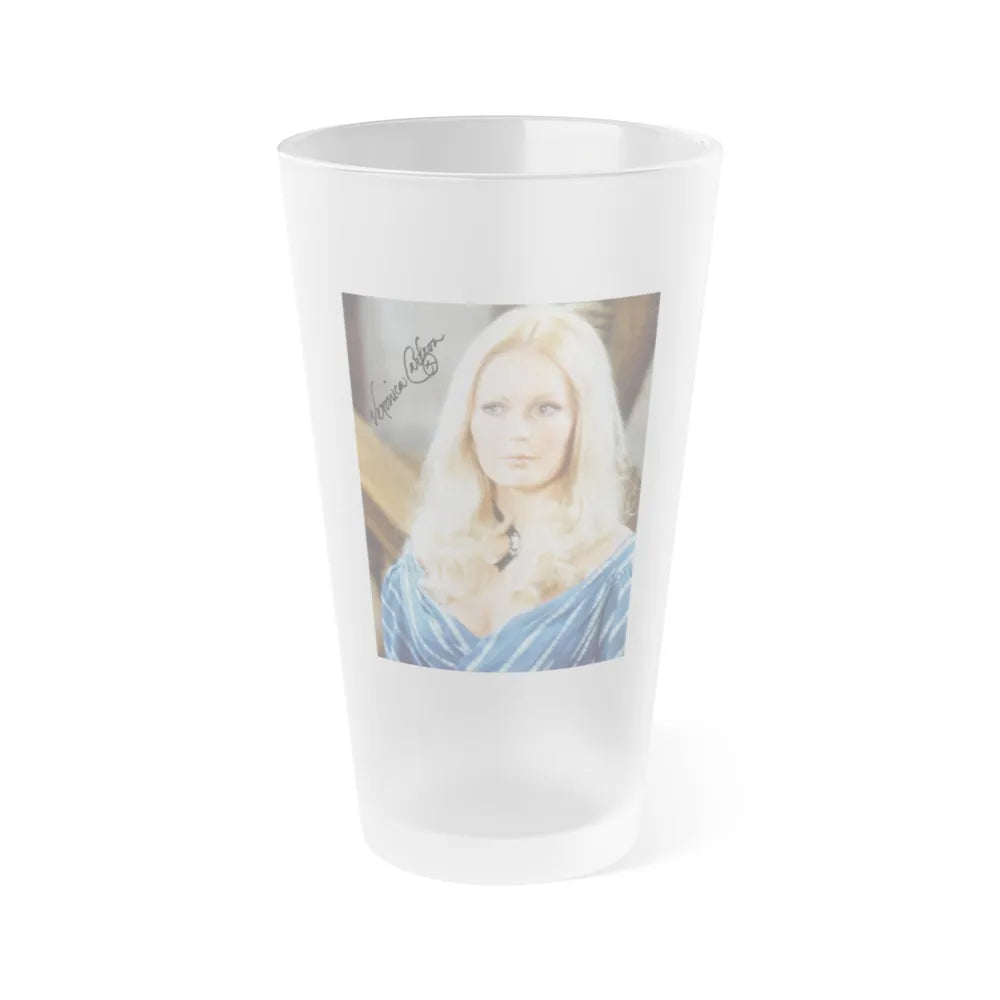 Veronica Carlson #63 (Vintage Female Icon) Frosted Pint Glass 16oz-16oz-Frosted-Go Mug Yourself