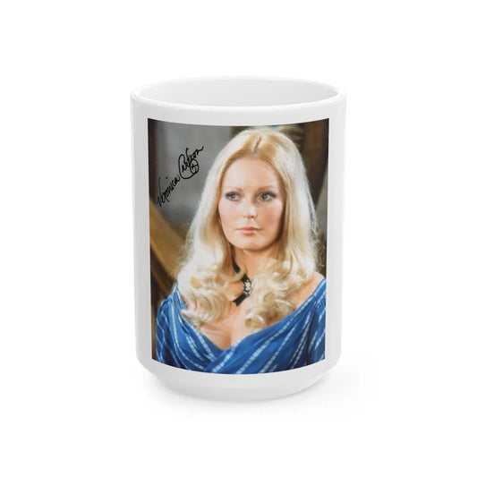 Veronica Carlson #63 (Vintage Female Icon) White Coffee Mug-15oz-Go Mug Yourself