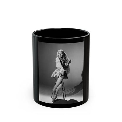 Veronica Carlson #75 (Vintage Female Icon) Black Coffee Mug-11oz-Go Mug Yourself