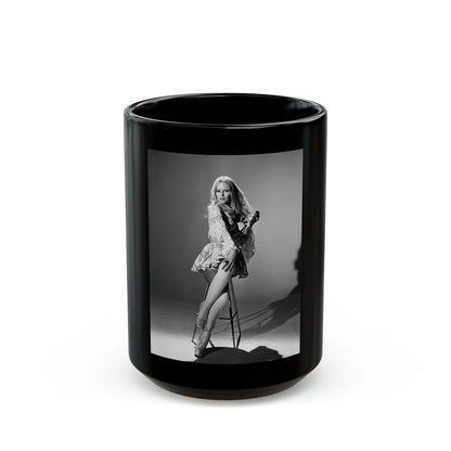 Veronica Carlson #75 (Vintage Female Icon) Black Coffee Mug-15oz-Go Mug Yourself