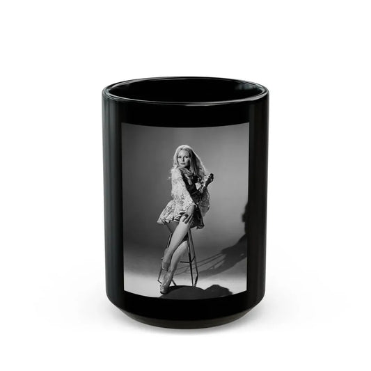 Veronica Carlson #75 (Vintage Female Icon) Black Coffee Mug 15oz - Go Mug Yourself