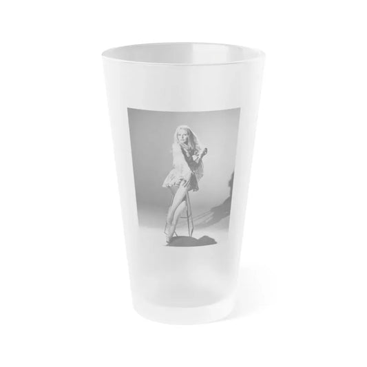 Veronica Carlson #75 (Vintage Female Icon) Frosted Pint Glass 16oz 16oz Frosted - Go Mug Yourself