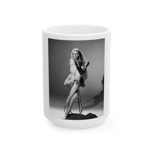 Veronica Carlson #75 (Vintage Female Icon) White Coffee Mug 15oz - Go Mug Yourself