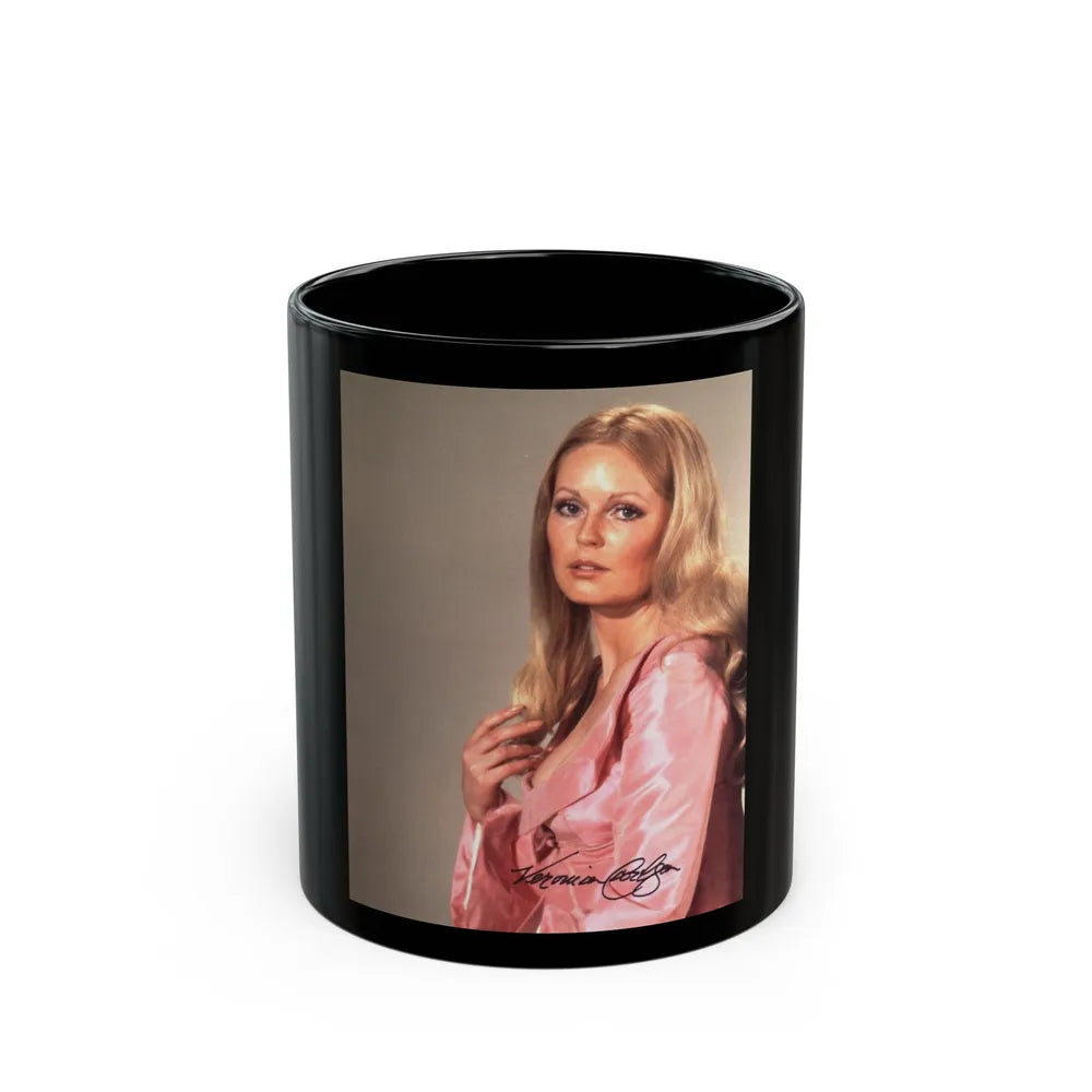 Veronica Carlson #80 (Vintage Female Icon) Black Coffee Mug-11oz-Go Mug Yourself