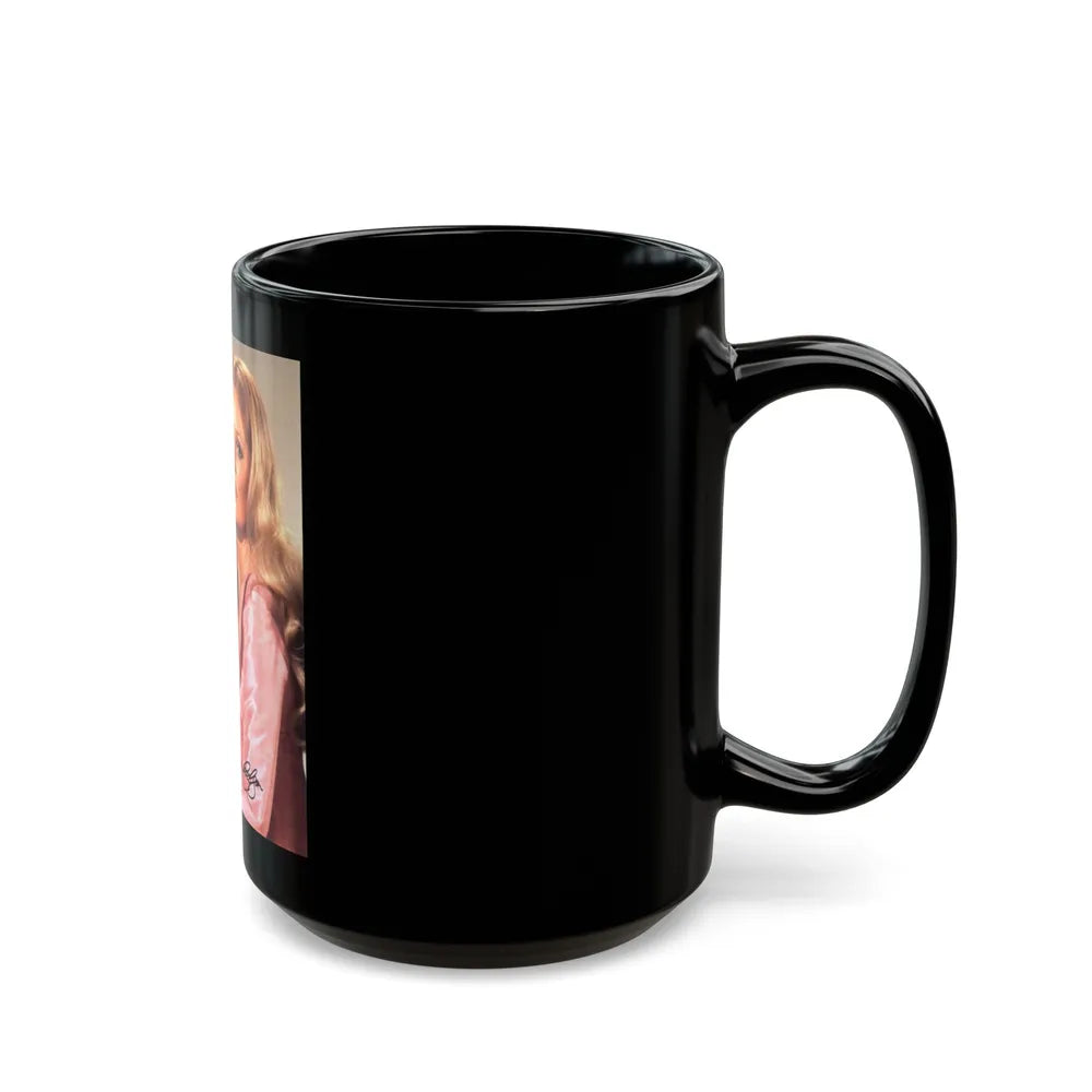 Veronica Carlson #80 (Vintage Female Icon) Black Coffee Mug-Go Mug Yourself