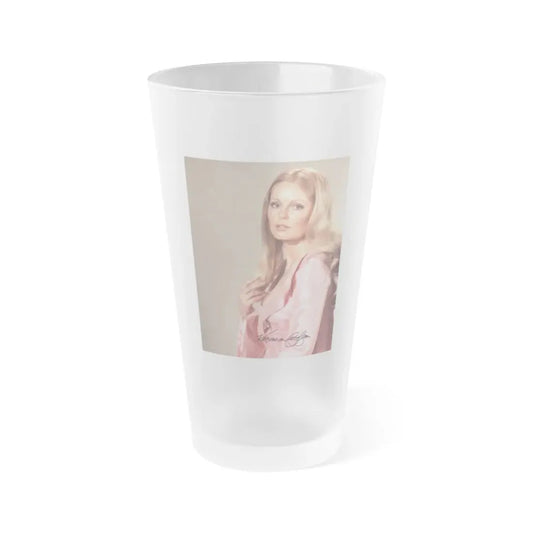 Veronica Carlson #80 (Vintage Female Icon) Frosted Pint Glass 16oz 16oz Frosted - Go Mug Yourself
