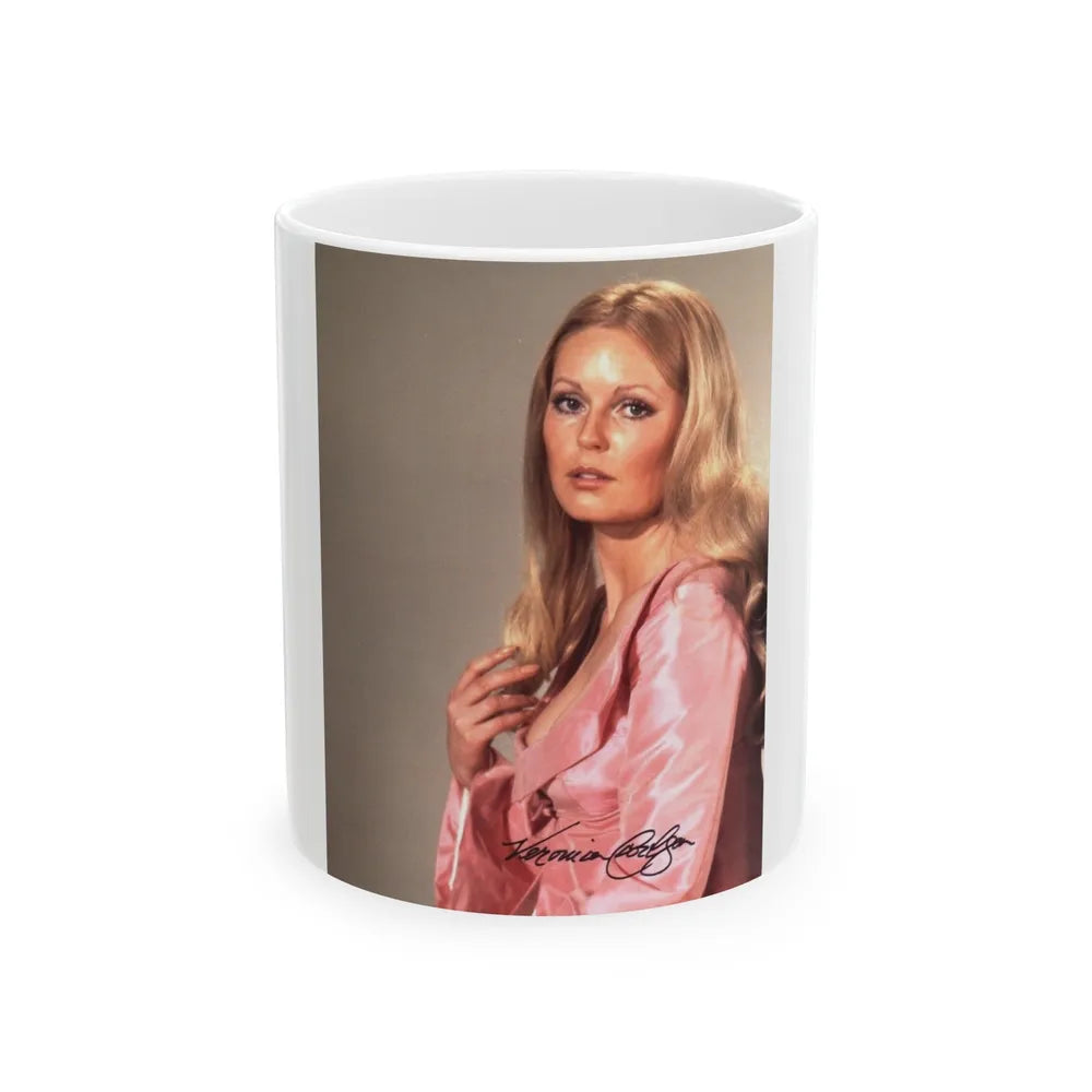 Veronica Carlson #80 (Vintage Female Icon) White Coffee Mug-11oz-Go Mug Yourself