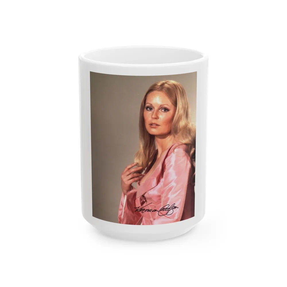 Veronica Carlson #80 (Vintage Female Icon) White Coffee Mug-15oz-Go Mug Yourself