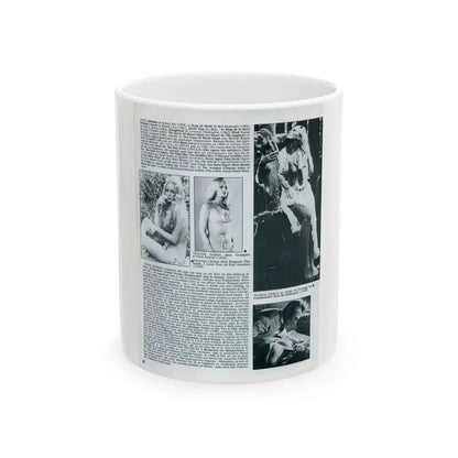 Veronica Carlson #83 - B&W Mag. Photos & Article (Vintage Female Icon) White Coffee Mug 11oz - Go Mug Yourself